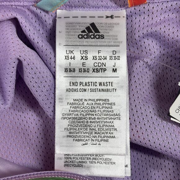 Adidas Farm Rio Jacket Women's XS Semi Flash Lime Purple Hooded Windbreaker - Picture 6 of 8